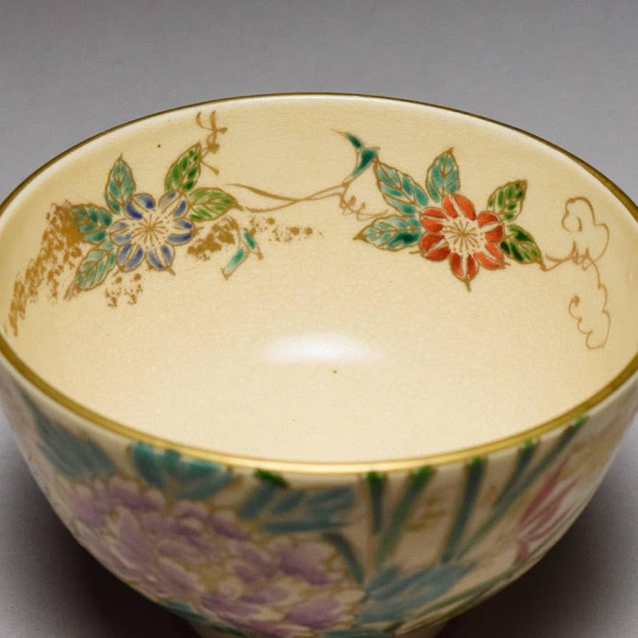 【抹茶茶碗/ 平安 御室窯 】仁清 紫陽花 共箱付き 未使用品 茶道具 茶碗 仁清 紫陽花 茶器＆茶道具 抹茶碗 - Sazen Tea